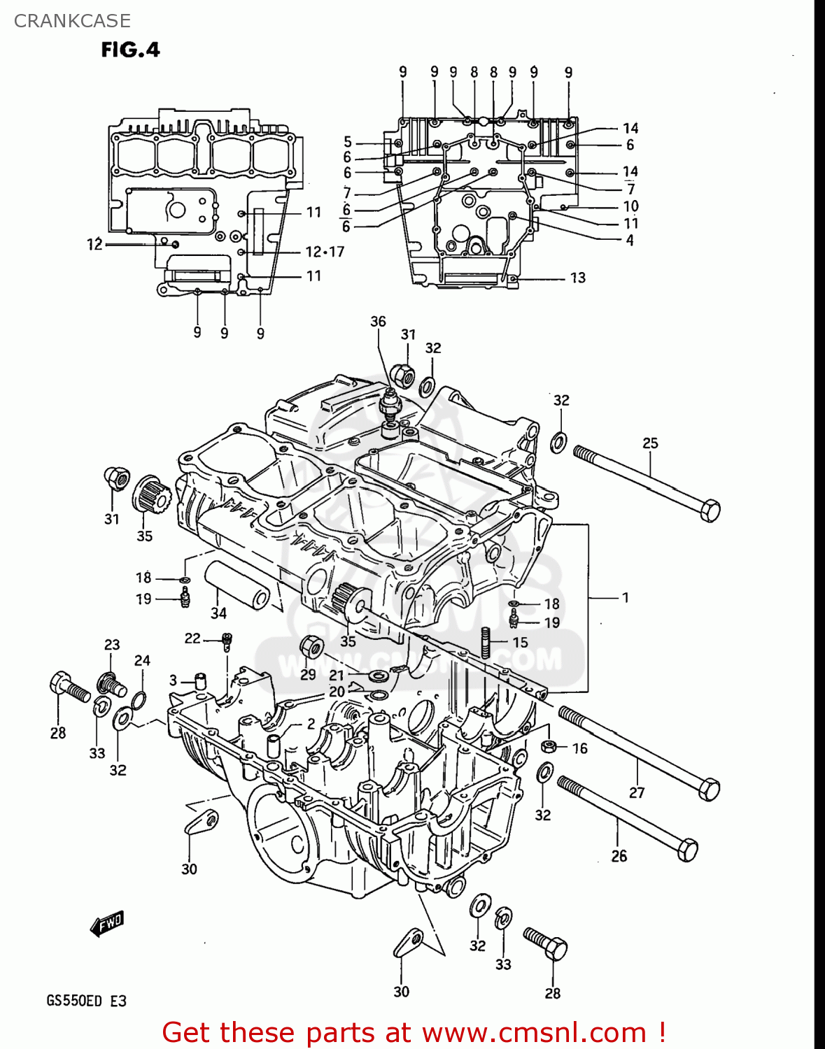 CRANKCASE GS550E 1983 (D) USA (E03)