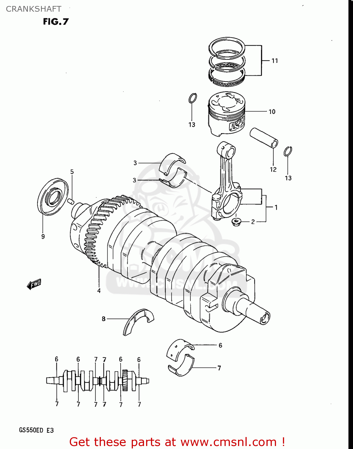 CRANKSHAFT GS550E 1983 (D) USA (E03)