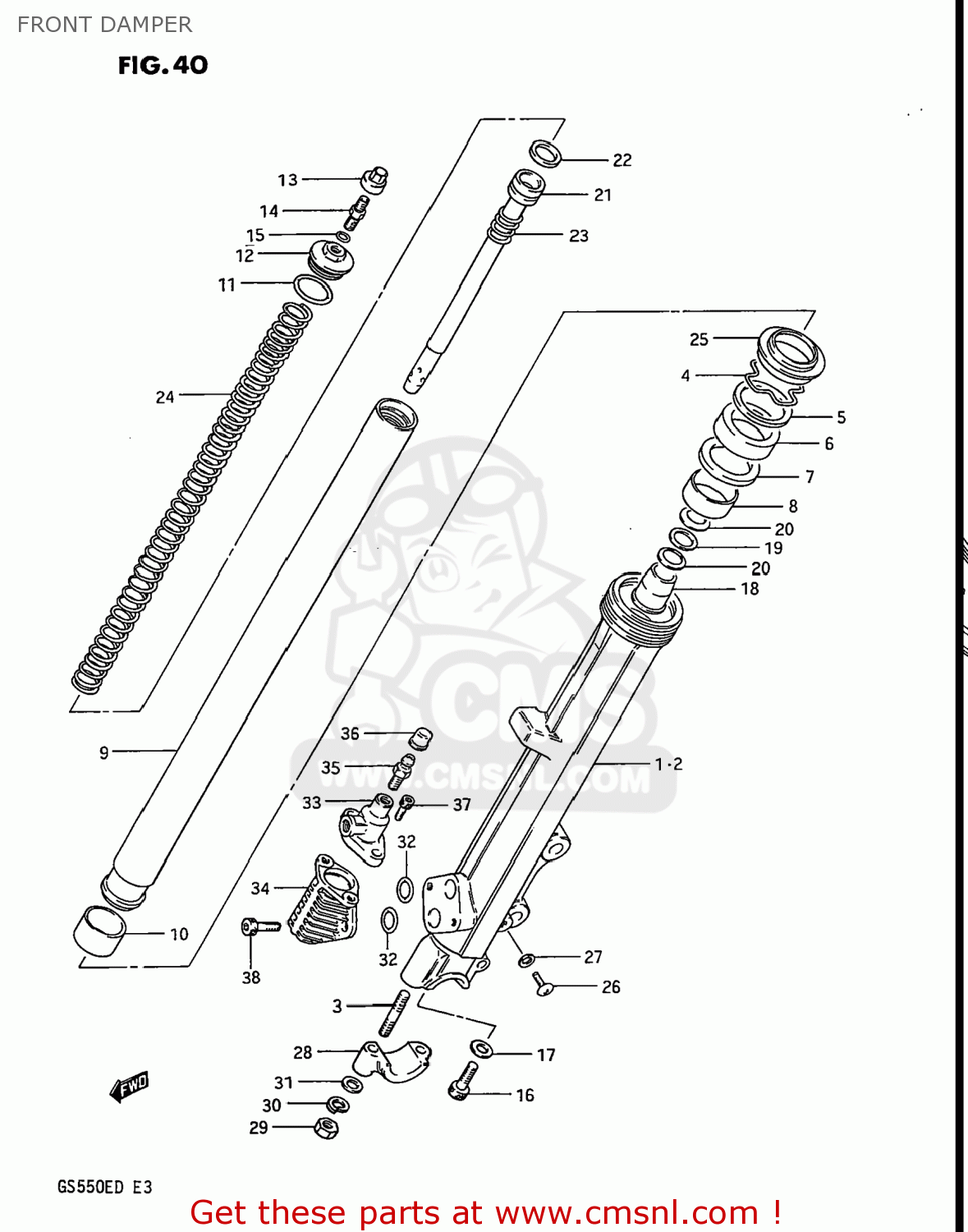 FRONT DAMPER GS550E 1983 (D) USA (E03)