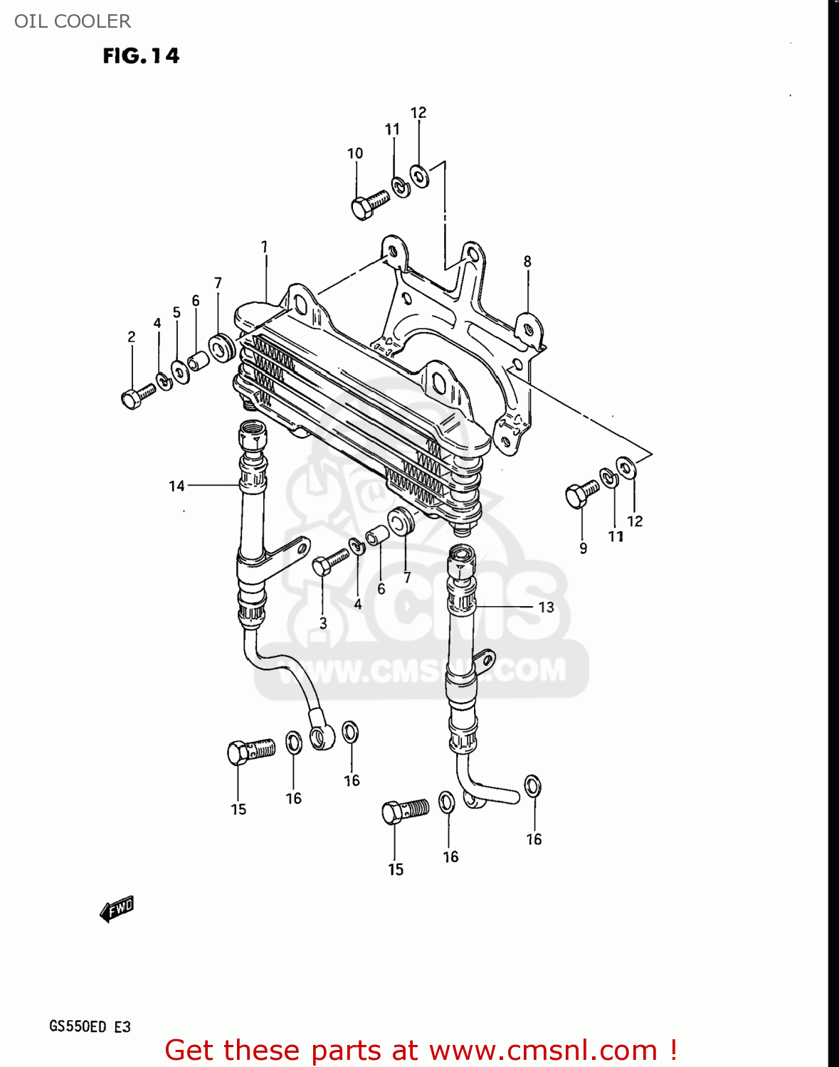 OIL COOLER GS550E 1983 (D) USA (E03)