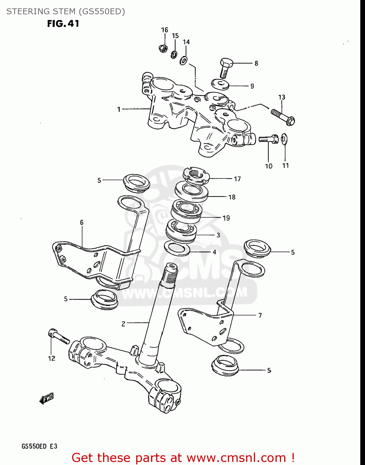 STEERING STEM (GS550ED) GS550E 1983 (D) USA (E03)