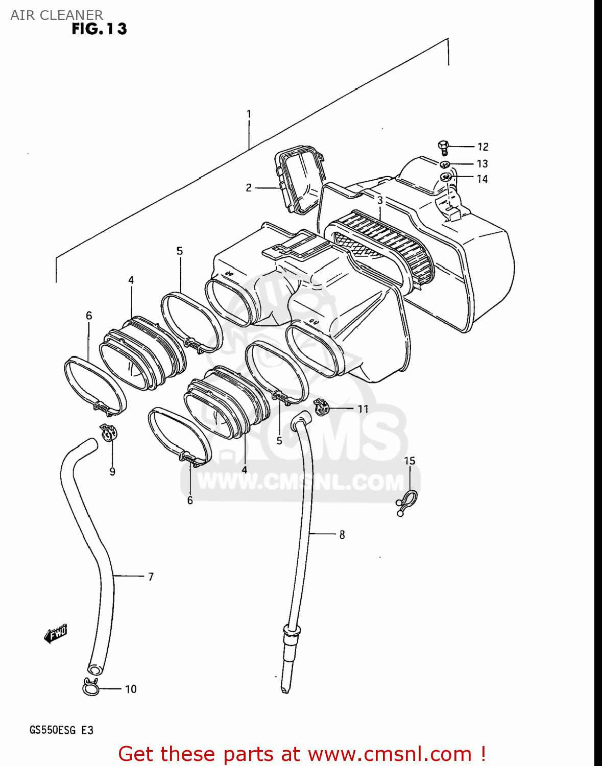 AIR CLEANER GS550EF 1983 (D) USA (E03)