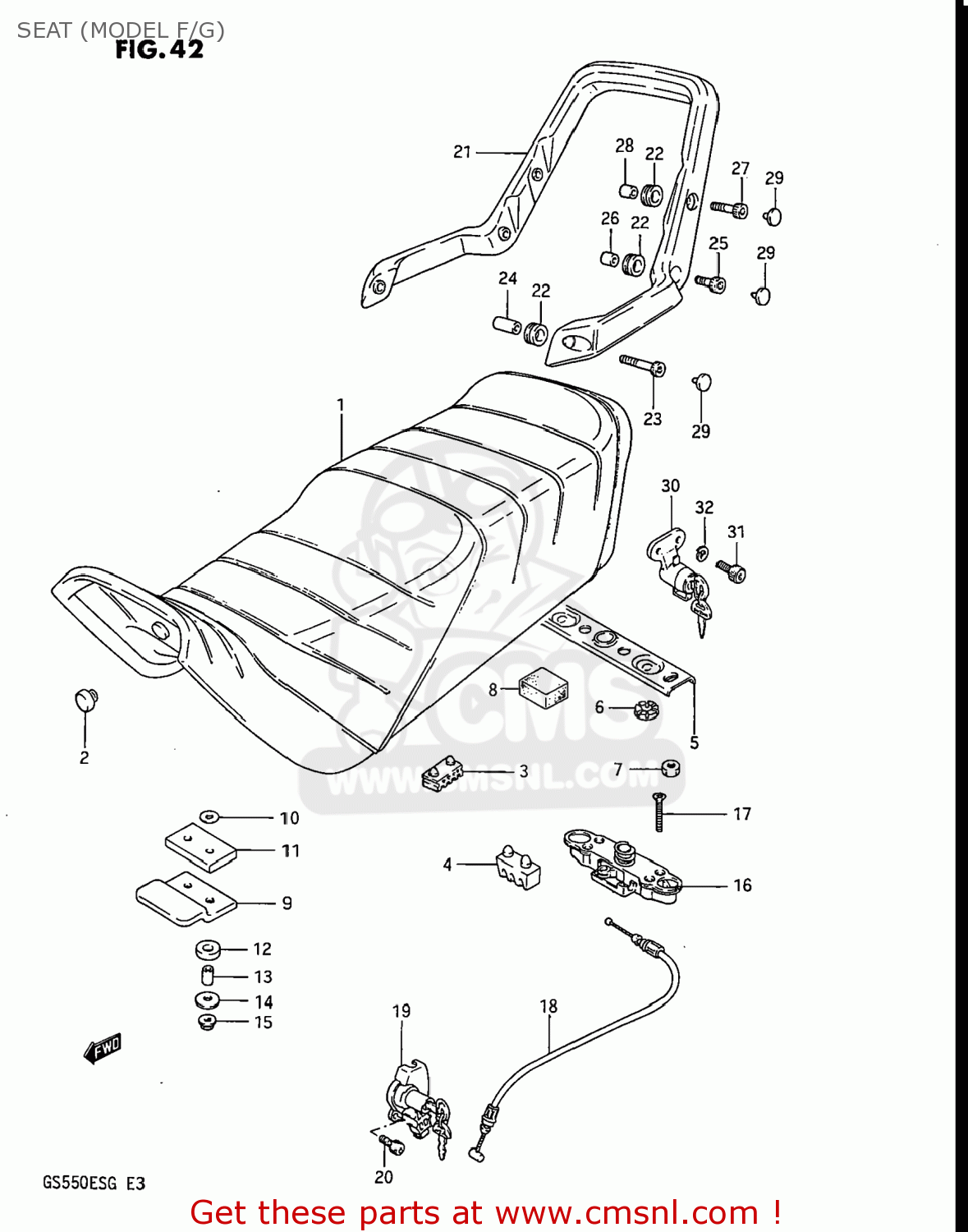 SEAT (MODEL F/G) GS550EF 1983 (D) USA (E03)
