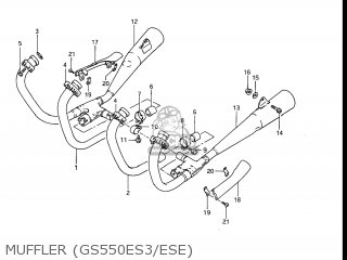 MUFFLER (GS550ES3/ESE) - GS550EF 1983 (D) USA (E03)