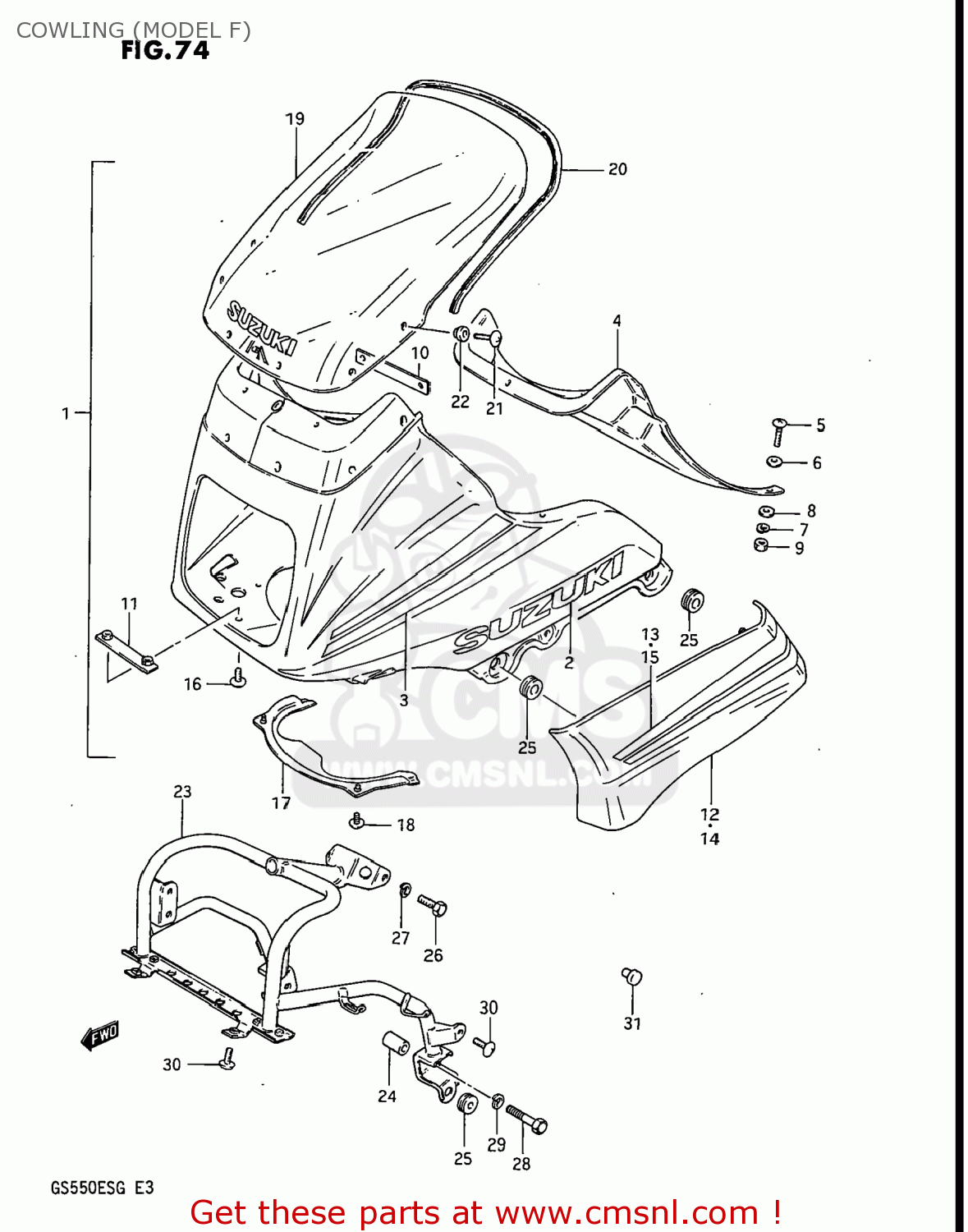 COWLING (MODEL F) GS550EF 1984 (E) USA (E03)