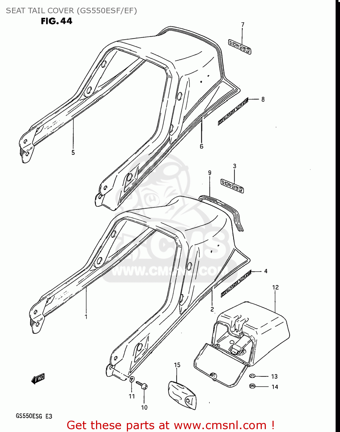 SEAT TAIL COVER (GS550ESF/EF) GS550EF 1984 (E) USA (E03)