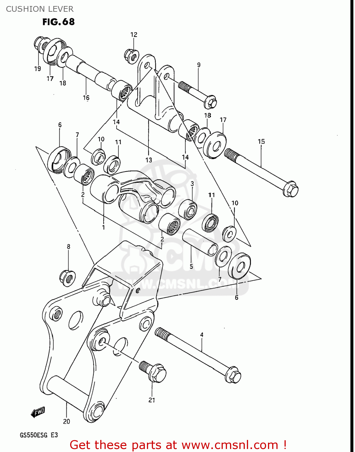 CUSHION LEVER GS550EF 1986 (G) USA (E03)