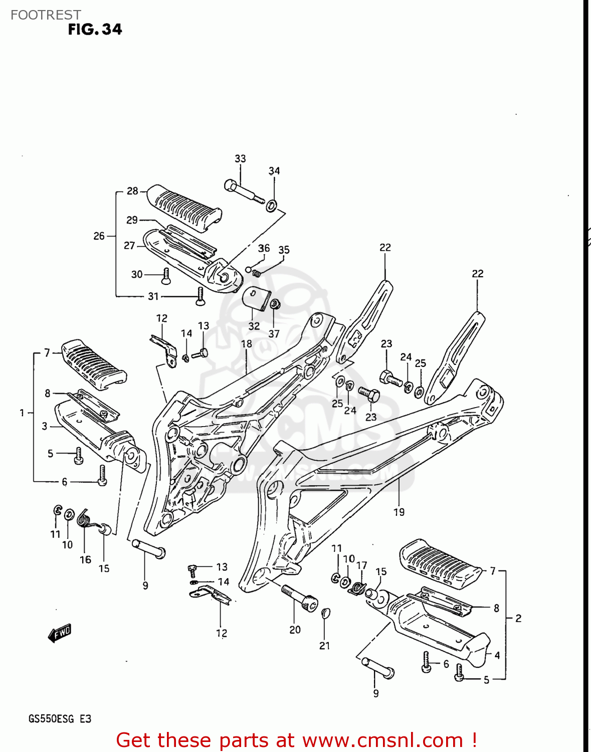 FOOTREST GS550EF 1986 (G) USA (E03)