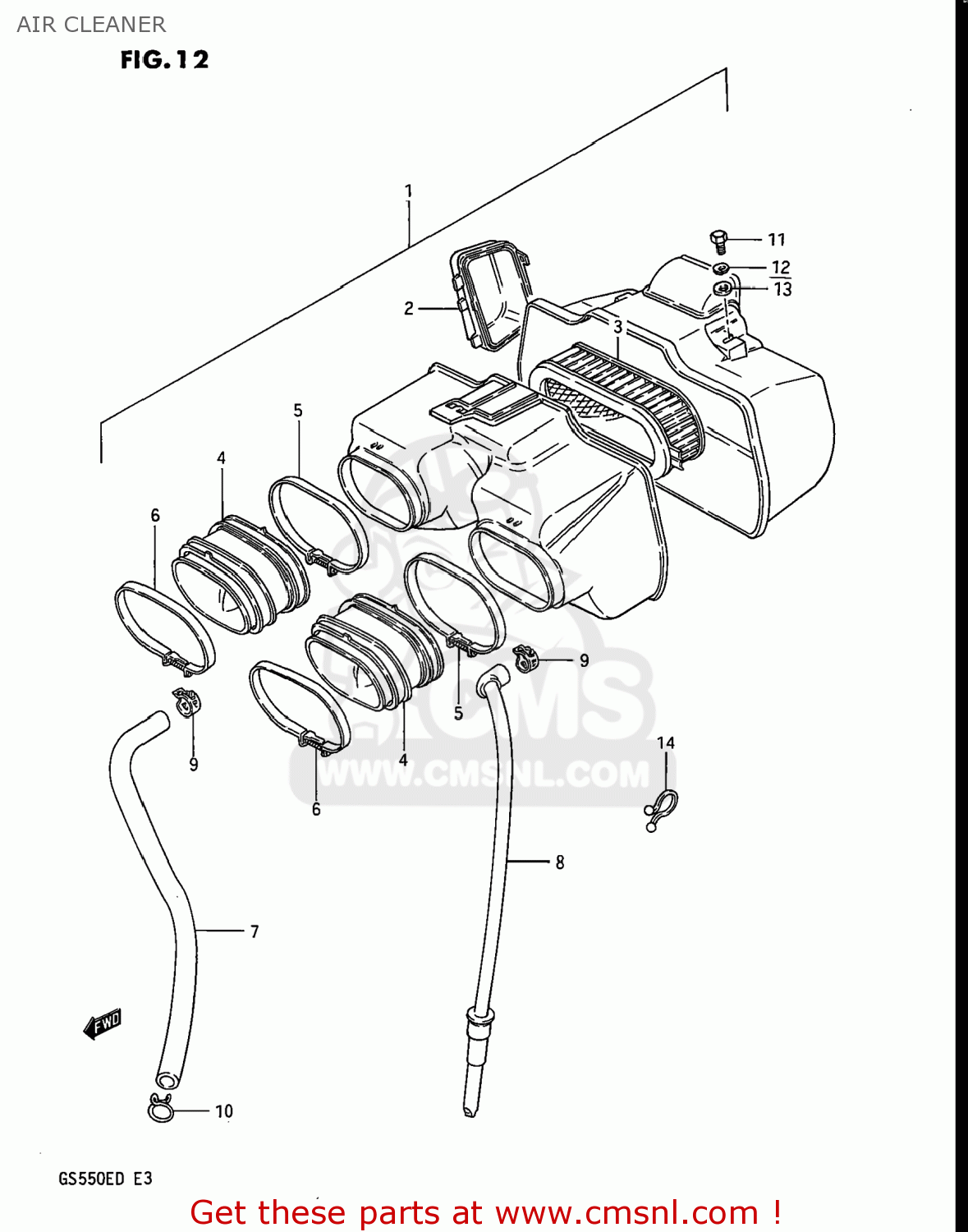 AIR CLEANER GS550ES 1983 (D) USA (E03)