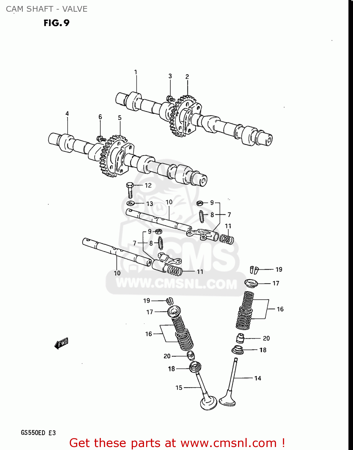 CAM SHAFT - VALVE GS550ES 1983 (D) USA (E03)