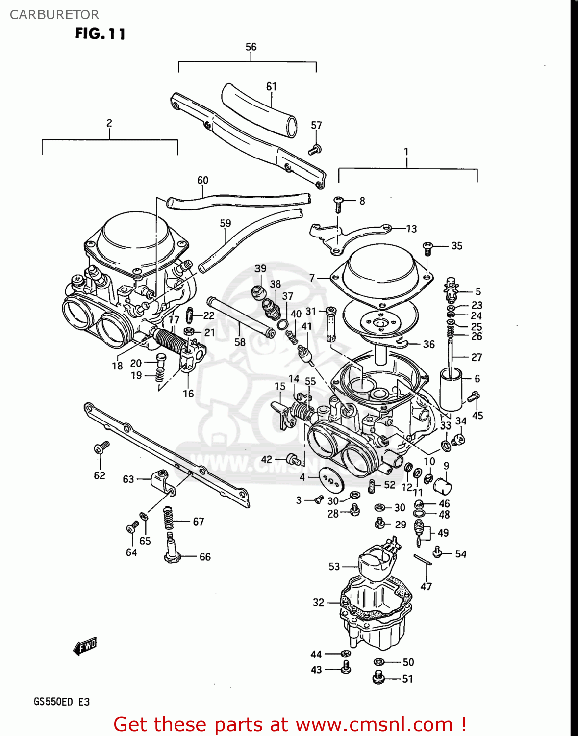 CARBURETOR GS550ES 1983 (D) USA (E03)