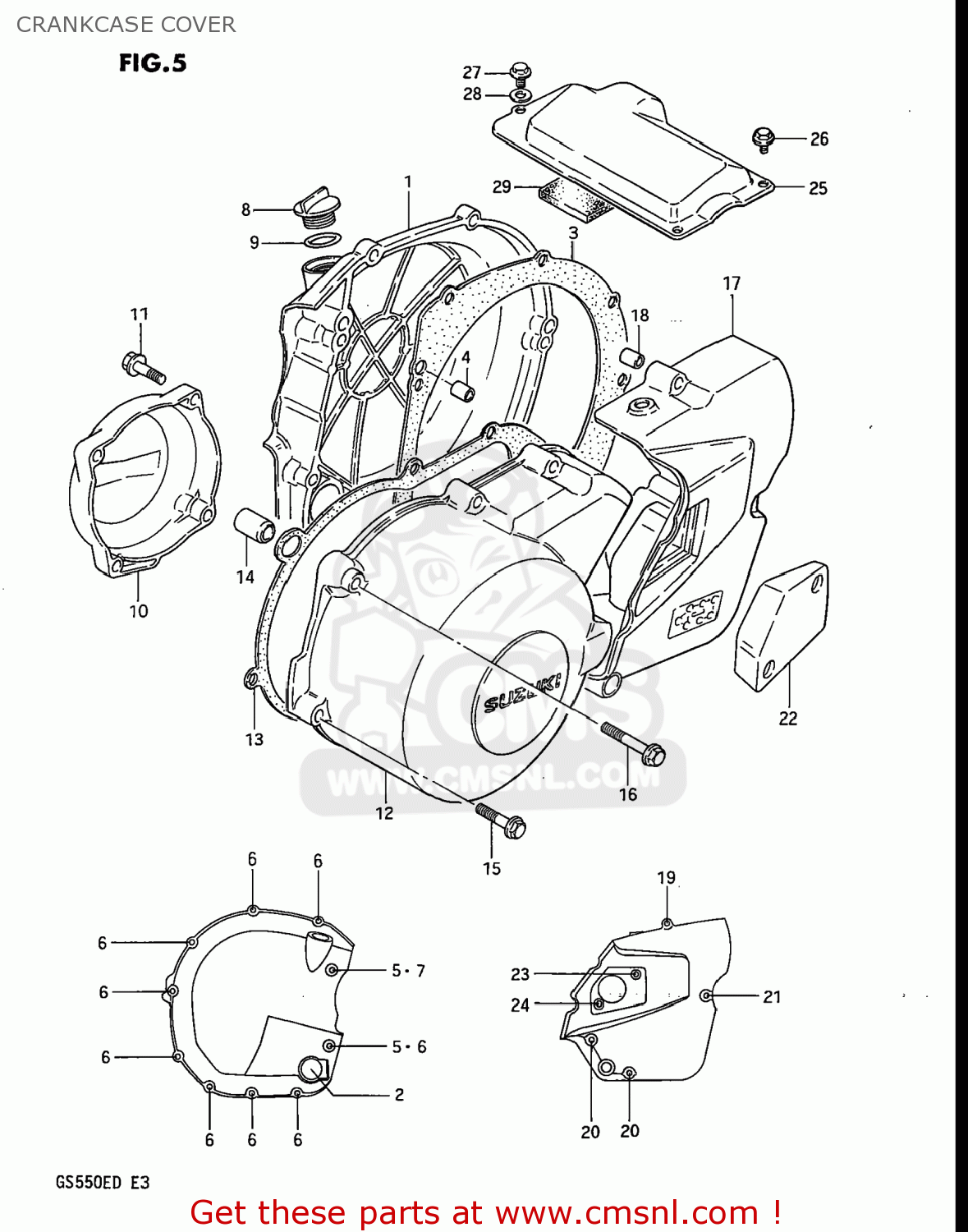 CRANKCASE COVER GS550ES 1983 (D) USA (E03)