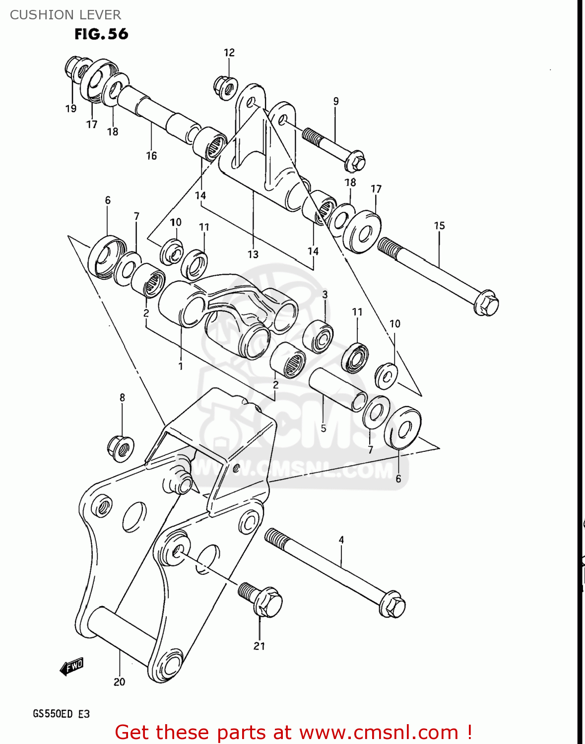 CUSHION LEVER GS550ES 1983 (D) USA (E03)