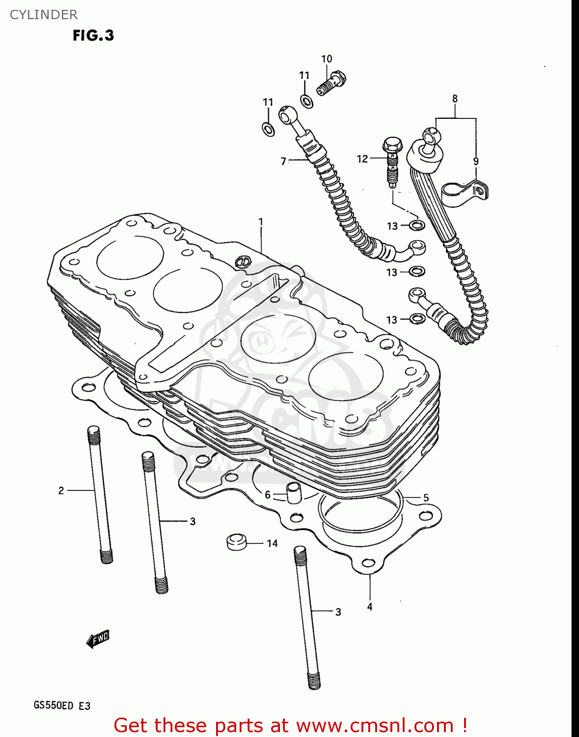 CYLINDER GS550ES 1983 (D) USA (E03)