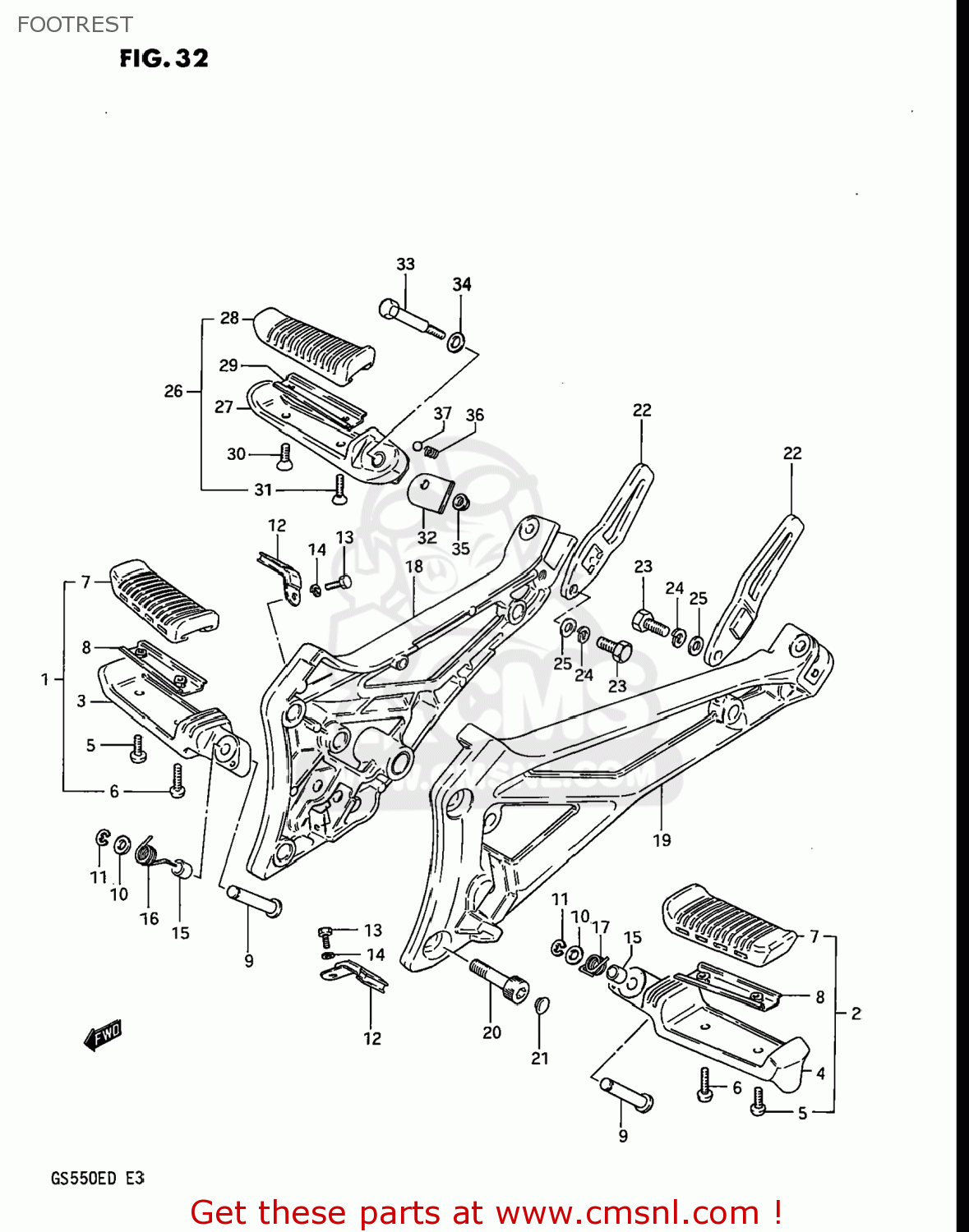 FOOTREST GS550ES 1983 (D) USA (E03)