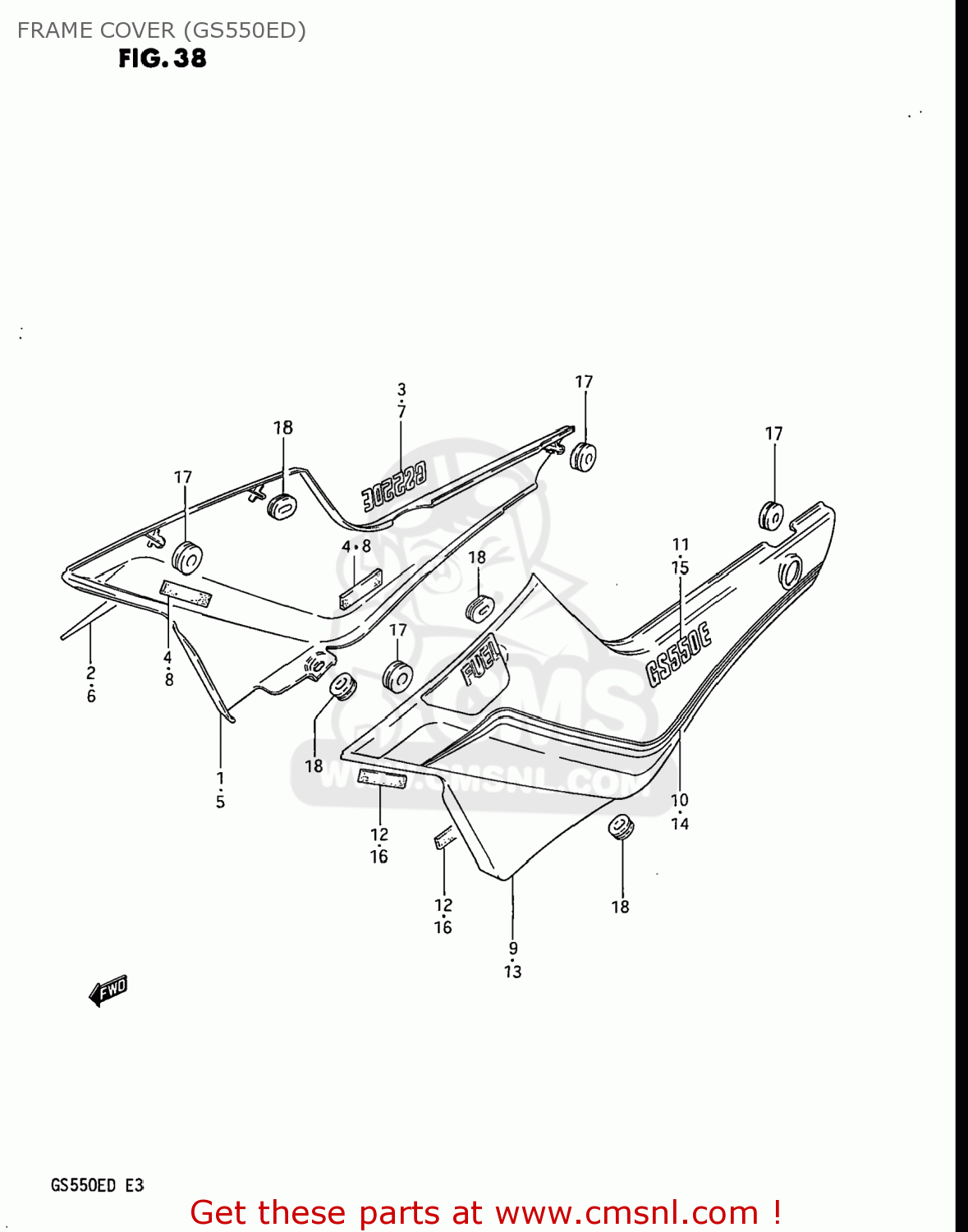 FRAME COVER (GS550ED) GS550ES 1983 (D) USA (E03)