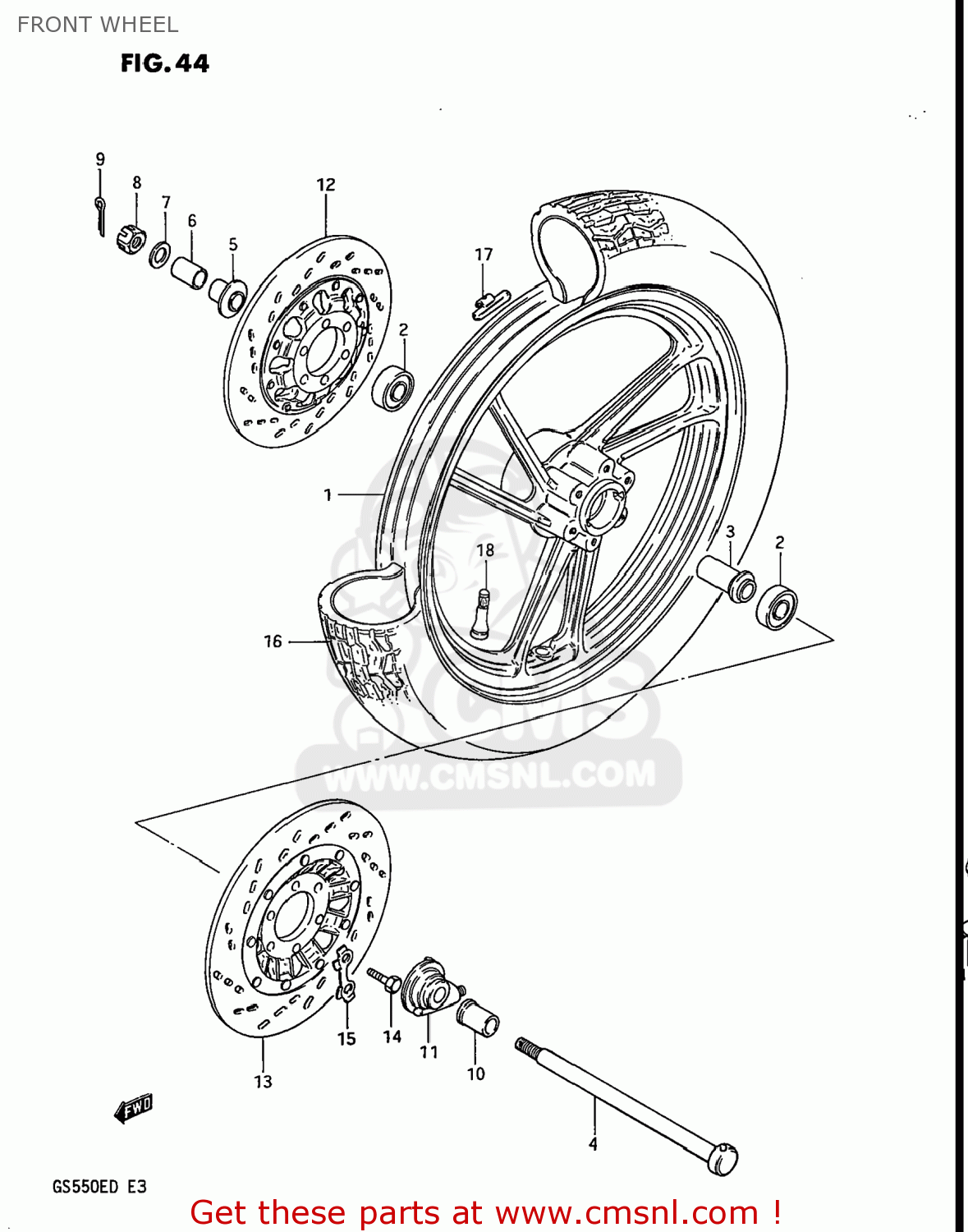 FRONT WHEEL GS550ES 1983 (D) USA (E03)