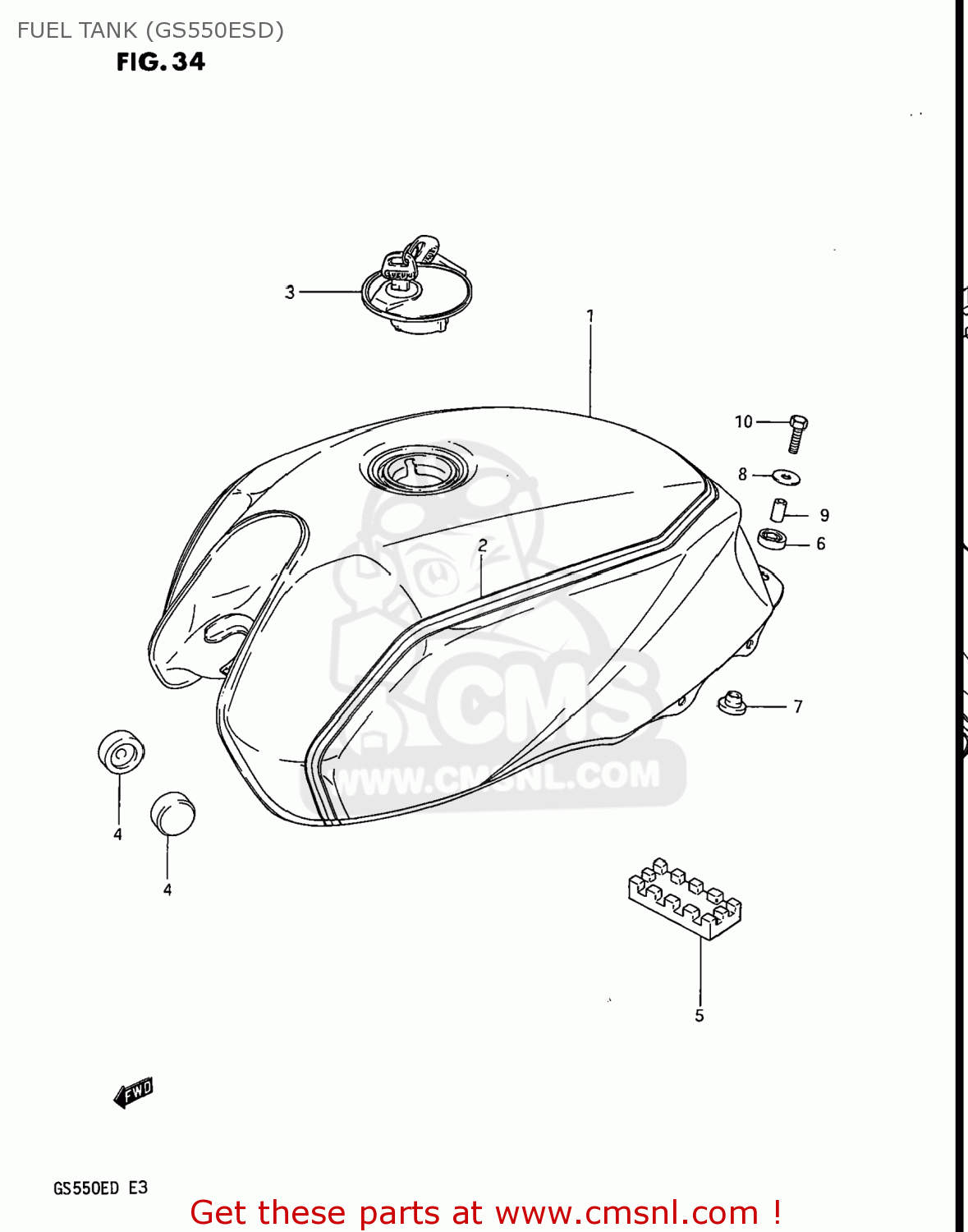 FUEL TANK (GS550ESD) GS550ES 1983 (D) USA (E03)