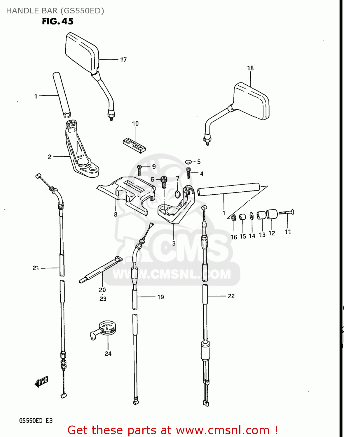 HANDLE BAR (GS550ED) GS550ES 1983 (D) USA (E03)