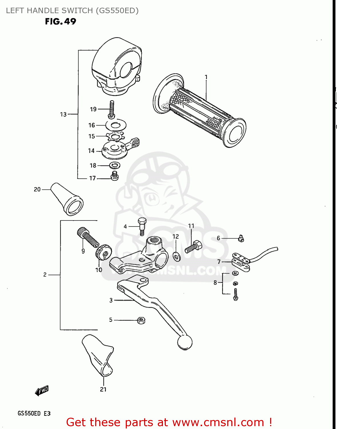 LEFT HANDLE SWITCH (GS550ED) GS550ES 1983 (D) USA (E03)