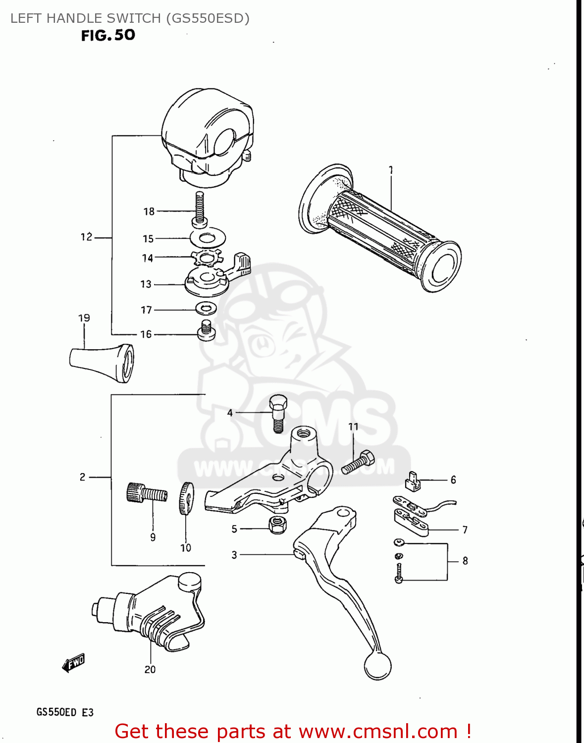 LEFT HANDLE SWITCH (GS550ESD) GS550ES 1983 (D) USA (E03)