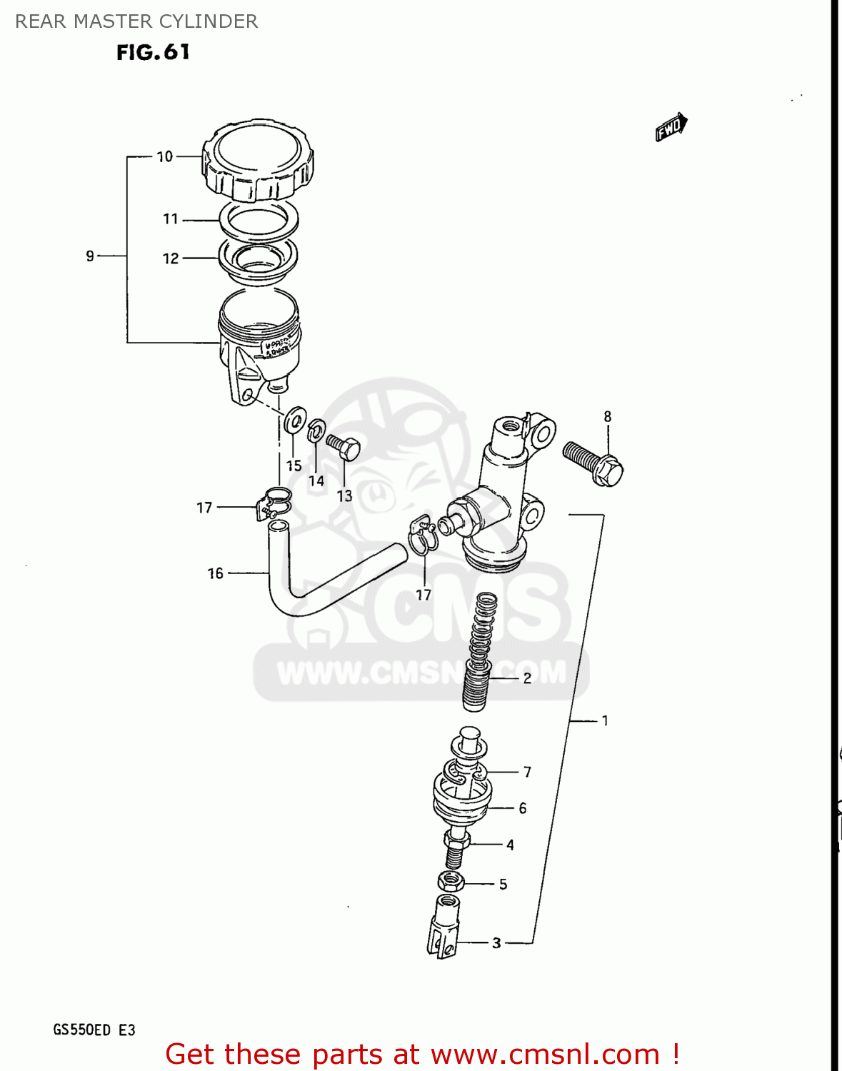 REAR MASTER CYLINDER GS550ES 1983 (D) USA (E03)
