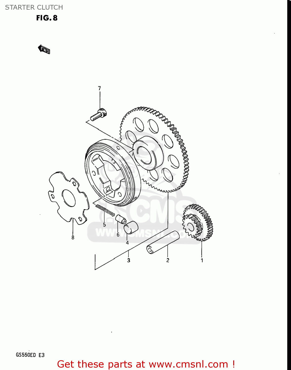 STARTER CLUTCH GS550ES 1983 (D) USA (E03)