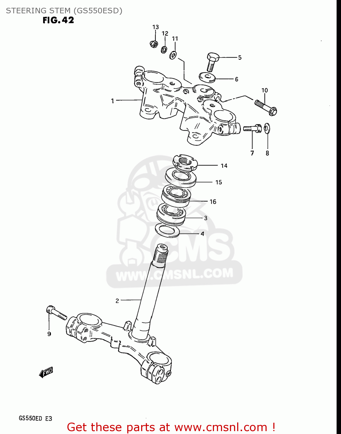 STEERING STEM (GS550ESD) GS550ES 1983 (D) USA (E03)