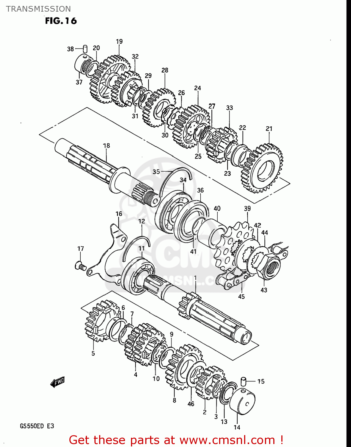 TRANSMISSION GS550ES 1983 (D) USA (E03)