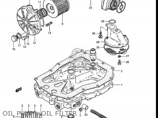 OIL PUMP - OIL FILTER - GS550ES 1983 (D) USA (E03)