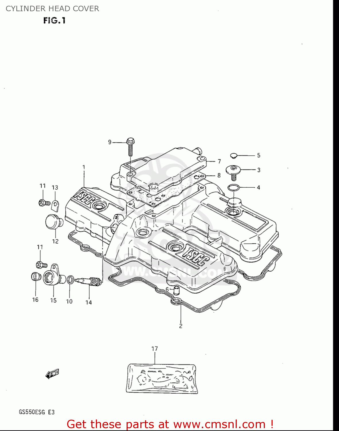 CYLINDER HEAD COVER GS550ES GS550ESE GS550EF GS550ESF GS550ESG 83-86 (D-G) USA (E03)