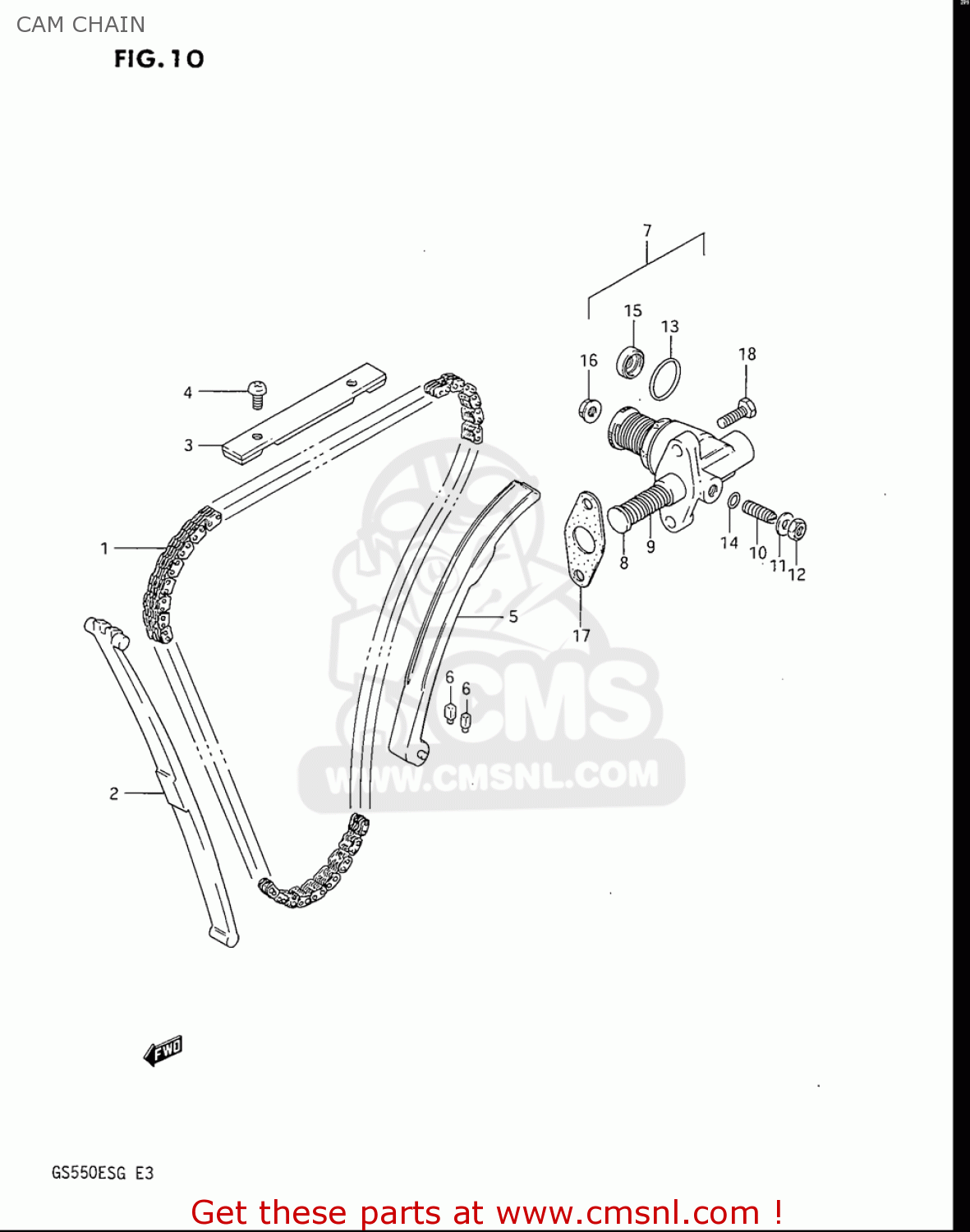 CAM CHAIN GS550ES GS550ESE GS550EF GS550ESF GS550ESG 83-86 (D-G) USA (E03)