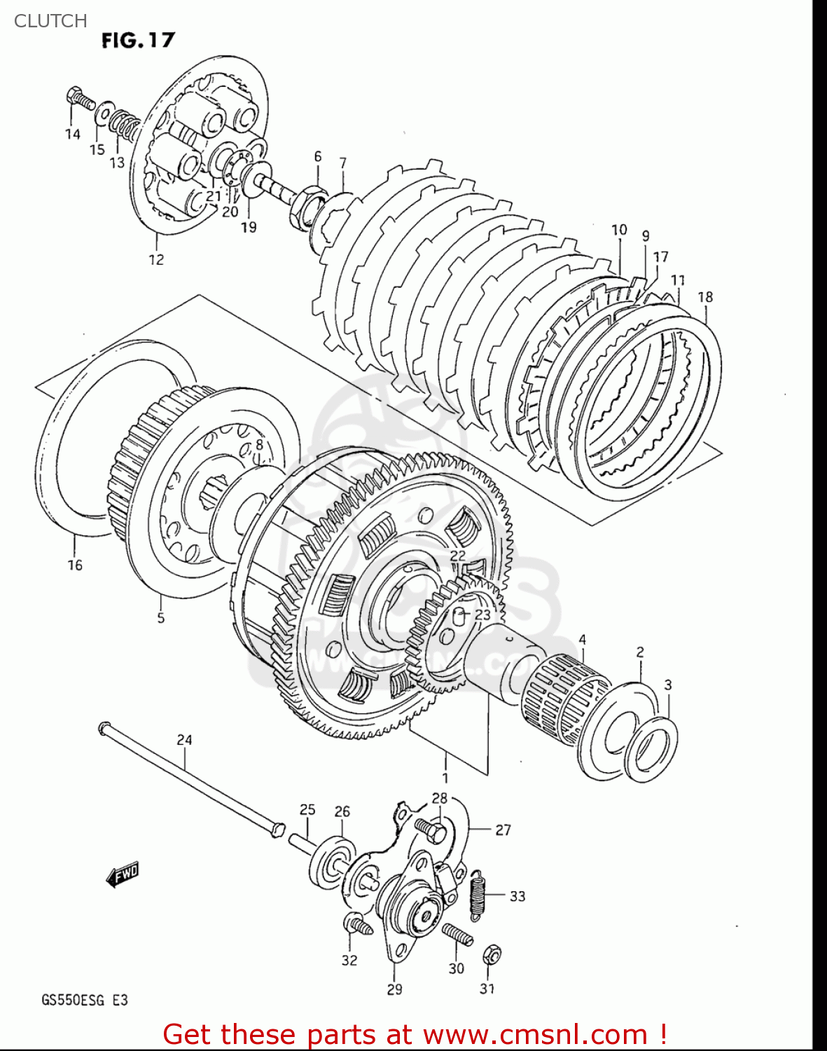 CLUTCH GS550ES GS550ESE GS550EF GS550ESF GS550ESG 83-86 (D-G) USA (E03)