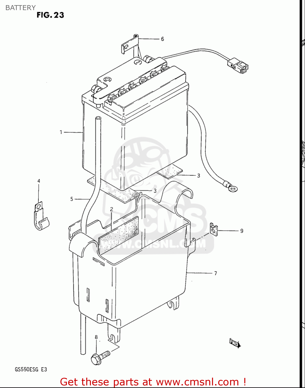 BATTERY GS550ES GS550ESE GS550EF GS550ESF GS550ESG 83-86 (D-G) USA (E03)