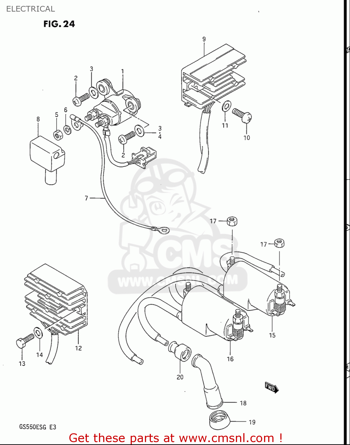 ELECTRICAL GS550ES GS550ESE GS550EF GS550ESF GS550ESG 83-86 (D-G) USA (E03)