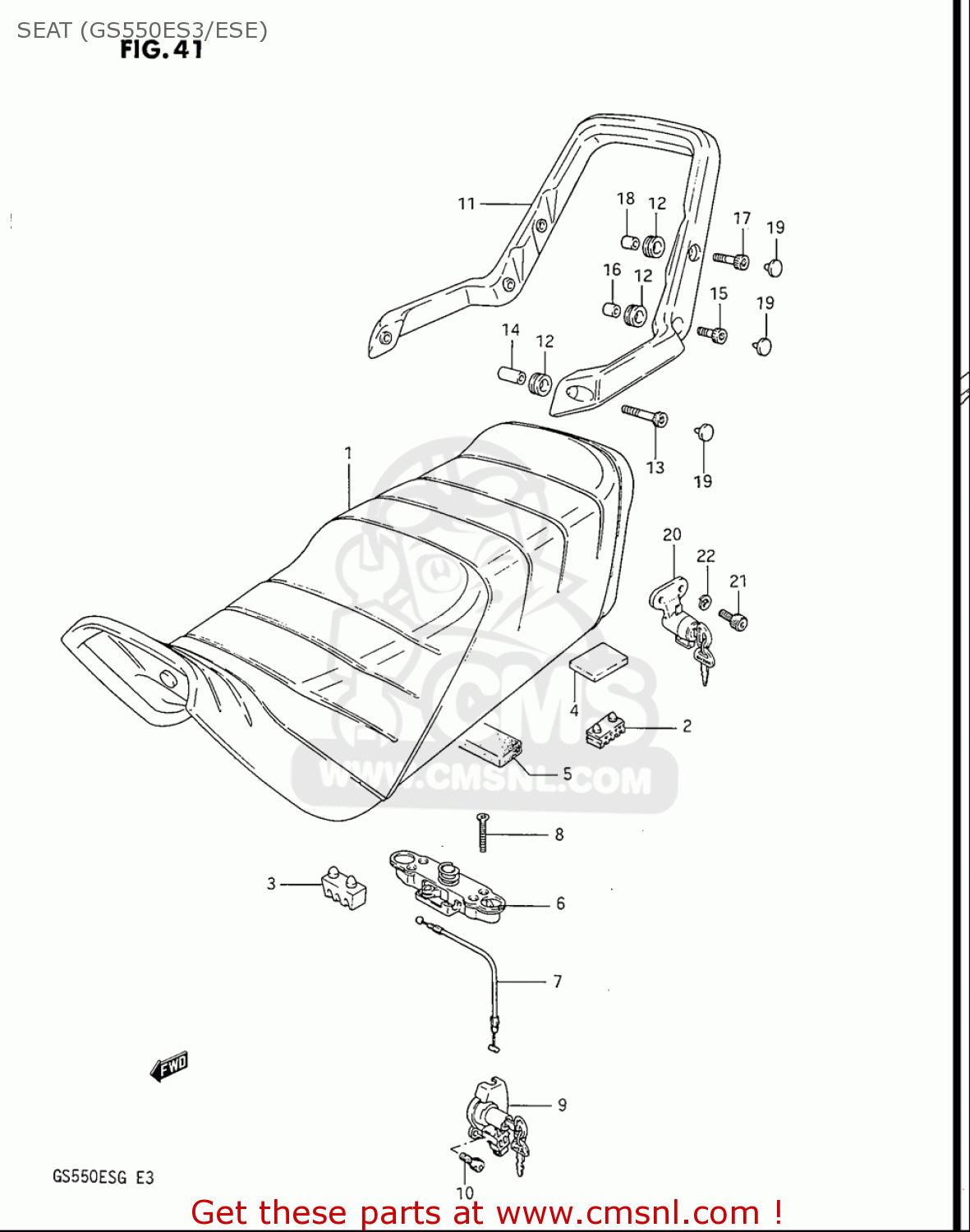 SEAT (GS550ES3/ESE) GS550ES GS550ESE GS550EF GS550ESF GS550ESG 83-86 (D-G) USA (E03)