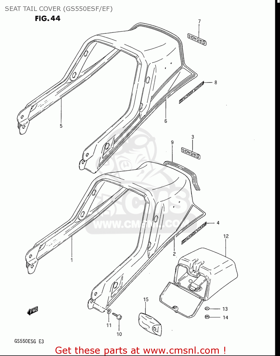 SEAT TAIL COVER (GS550ESF/EF) GS550ES GS550ESE GS550EF GS550ESF GS550ESG 83-86 (D-G) USA (E03)