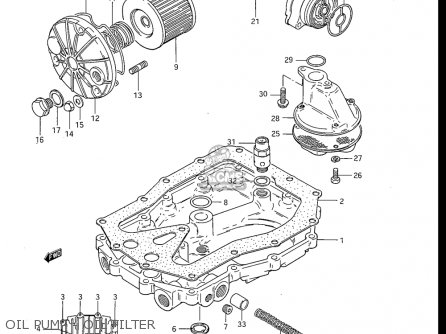 OIL PUMP - OIL FILTER - GS550ES GS550ESE GS550EF GS550ESF GS550ESG 83-86 (D-G) USA (E03)