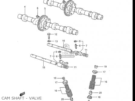 CAM SHAFT - VALVE - GS550ES GS550ESE GS550EF GS550ESF GS550ESG 83-86 (D-G) USA (E03)