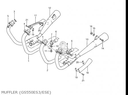 MUFFLER (GS550ES3/ESE) - GS550ES GS550ESE GS550EF GS550ESF GS550ESG 83-86 (D-G) USA (E03)