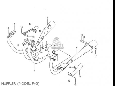 MUFFLER (MODEL F/G) - GS550ES GS550ESE GS550EF GS550ESF GS550ESG 83-86 (D-G) USA (E03)
