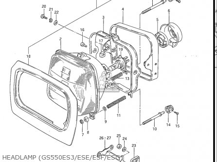 HEADLAMP (GS550ES3/ESE/ESF/ESG) - GS550ES GS550ESE GS550EF GS550ESF GS550ESG 83-86 (D-G) USA (E03)