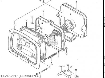 HEADLAMP (GS550EF/EG) - GS550ES GS550ESE GS550EF GS550ESF GS550ESG 83-86 (D-G) USA (E03)