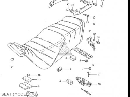 SEAT (MODEL F/G) - GS550ES GS550ESE GS550EF GS550ESF GS550ESG 83-86 (D-G) USA (E03)