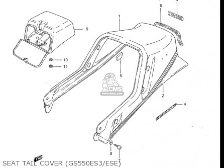 SEAT TAIL COVER (GS550ES3/ESE) - GS550ES GS550ESE GS550EF GS550ESF GS550ESG 83-86 (D-G) USA (E03)