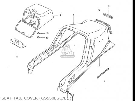 SEAT TAIL COVER (GS550ESG/EG) - GS550ES GS550ESE GS550EF GS550ESF GS550ESG 83-86 (D-G) USA (E03)