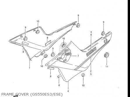 FRAME COVER (GS550ES3/ESE) - GS550ES GS550ESE GS550EF GS550ESF GS550ESG 83-86 (D-G) USA (E03)