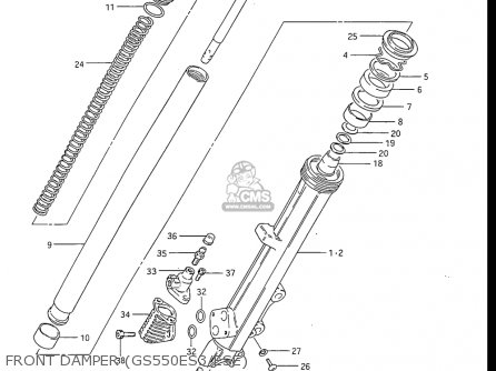 FRONT DAMPER (GS550ES3/ESE) - GS550ES GS550ESE GS550EF GS550ESF GS550ESG 83-86 (D-G) USA (E03)