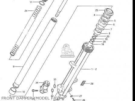 FRONT DAMPER (MODEL F/G) - GS550ES GS550ESE GS550EF GS550ESF GS550ESG 83-86 (D-G) USA (E03)