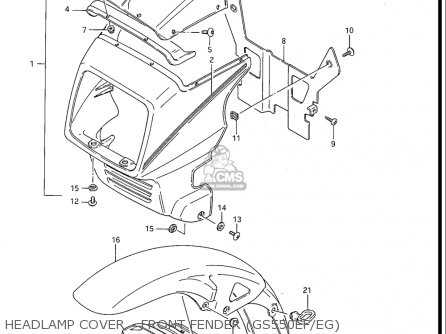 HEADLAMP COVER - FRONT FENDER (GS550EF/EG) - GS550ES GS550ESE GS550EF GS550ESF GS550ESG 83-86 (D-G) USA (E03)